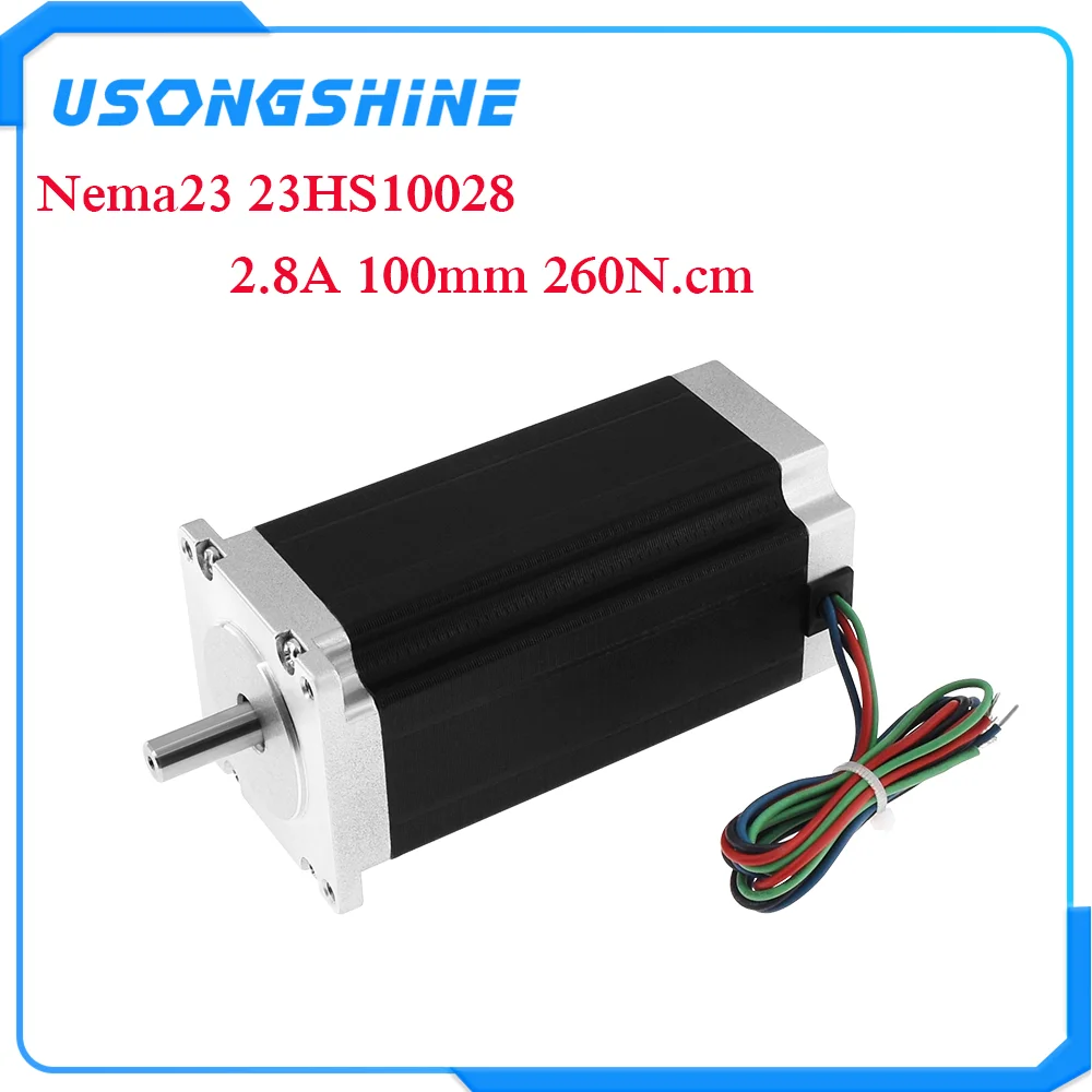 Скидка 1 шт. шаговый двигатель 23HS10028 Nema23 4 lead 57 Motor NEMA23 3.5A CE ROSH ISO CNC для 3D принтера