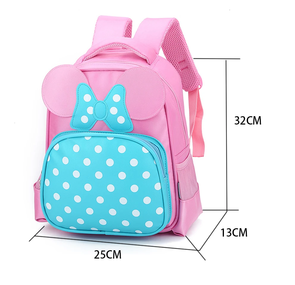 2023 Children Backpack For Girls kindergarten Cartoon dot bows Backpacks Student School Bags Princess backpack Mochila Infantil