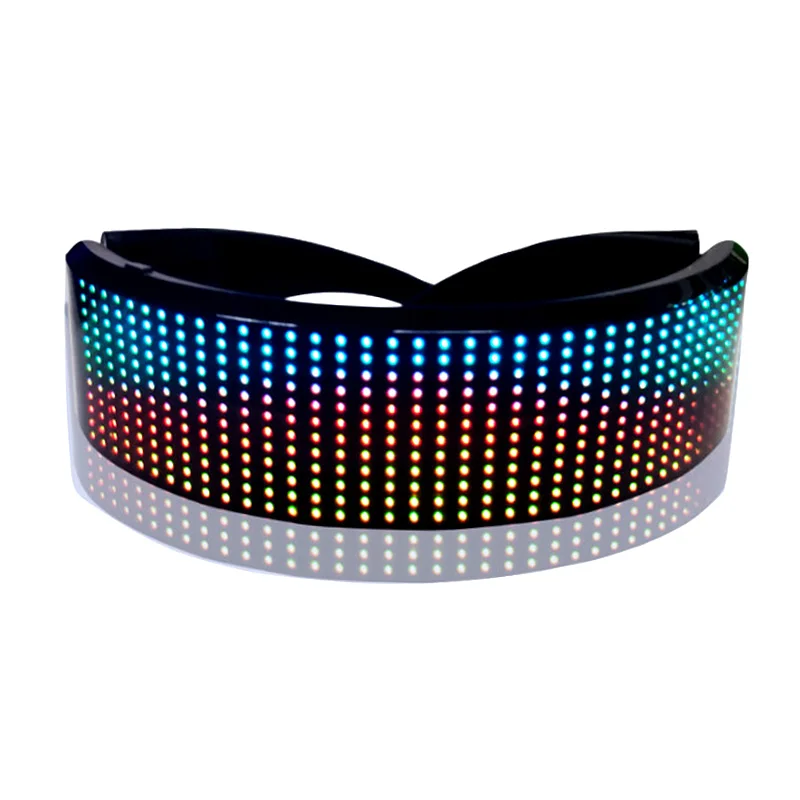 

App LED Luminous Glasses Futuristic Electronic Visor Glow Light Up Glasses Prop For Halloween Festival Ktv Bar Performance