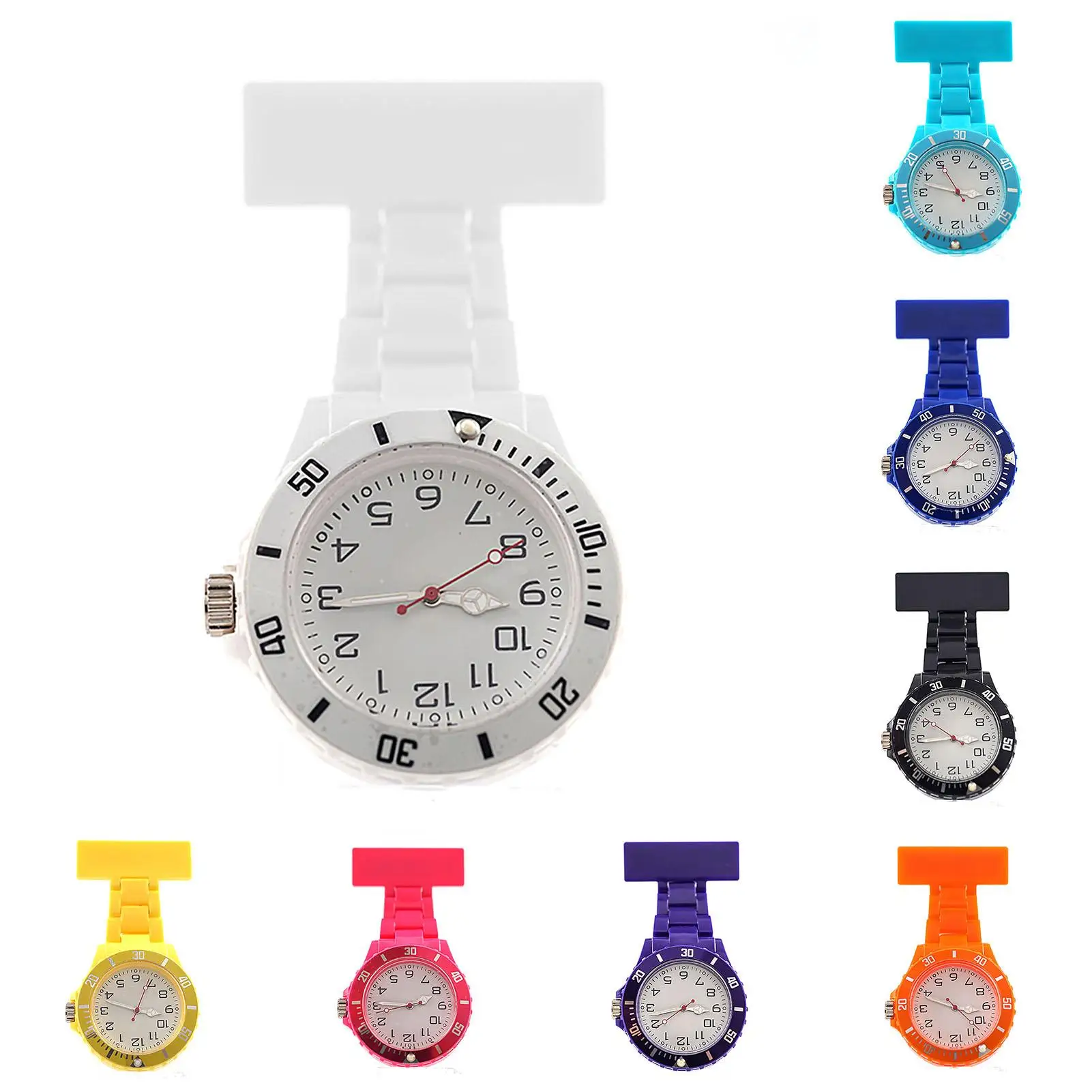 Fashion Pocket Watches Silicone Nurse Watch Brooch Tunic Fob Watch With Free Battery Doctor Medical Unisex Watches Clock