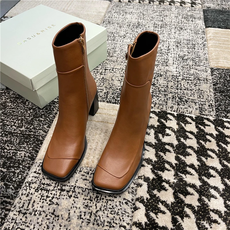 

Women Short Boots Retro Black Booties Woman Winter Autumn Western Boots Women 2021 Fashion Ankle Cowboy Boots White Shoes Woman