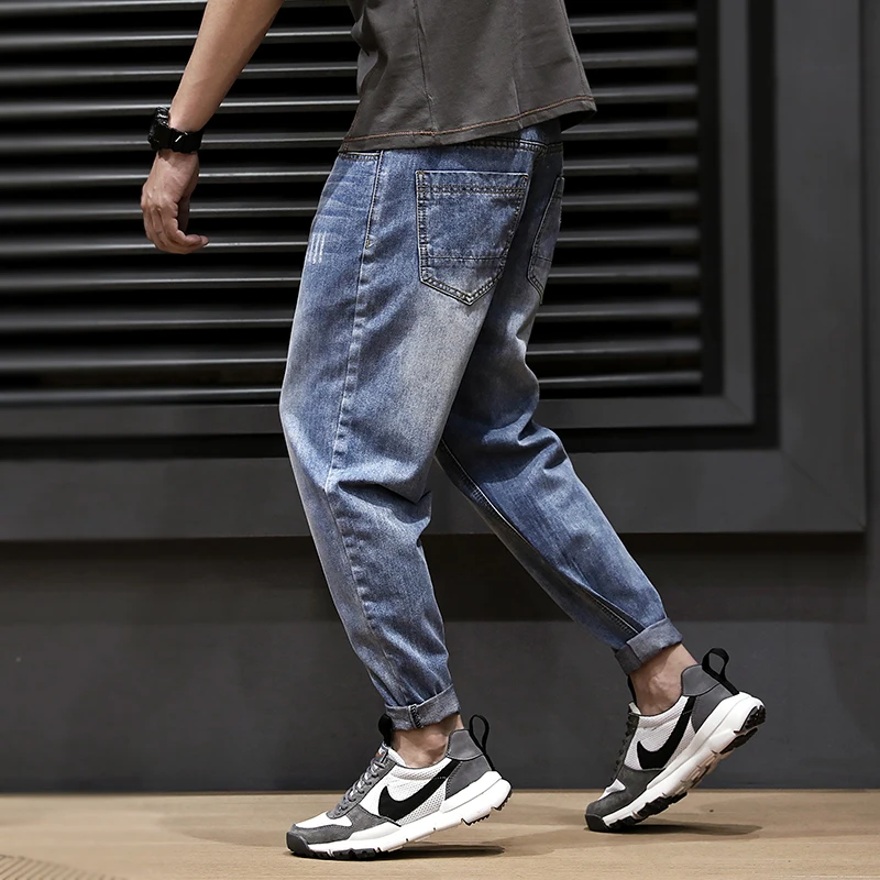 Модные мужские джинсы в Корейском стиле высококачественные Свободные - Фото №1