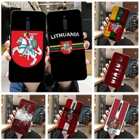 huagetop latvia lithuania flag black phone case hull for oppo a5 a9 2020 reno2 z renoace 3pro realme5pro