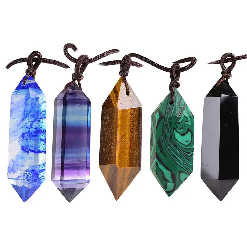 Ожерелье из флюорита подвеска натурального драгоценного камня хрустальное