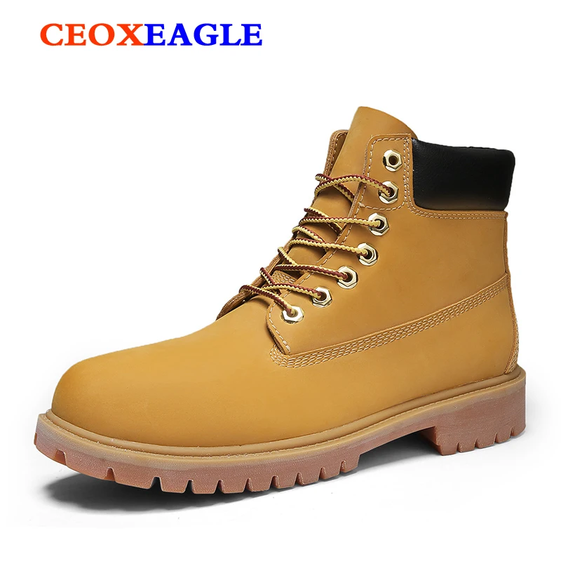 Зимние ботинки мужская обувь теплые зимние с мехом Рабочая из натуральной кожи