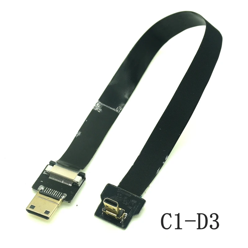 

FPV Dual Up Angled 90 Degree HDMI-compatible Male To Male HDTV FPC Flat Cable For Multicopter Aerial Photography 10CM-1m