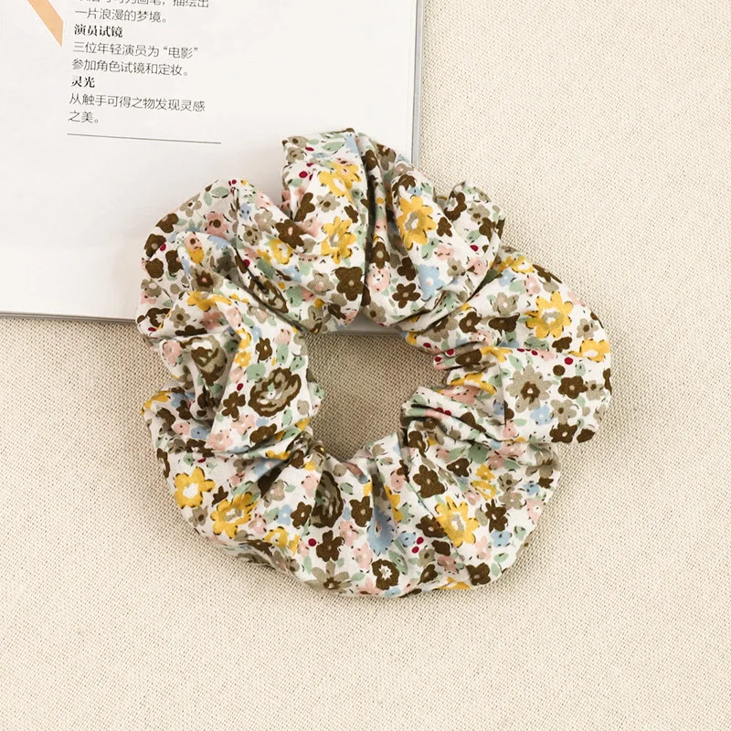 

Women VINTAGE Scrunchies Girls Floral Hair Ring Lady Hair Accessories Ponytail Holders Rubber Band Fold Elastic Hair Bands