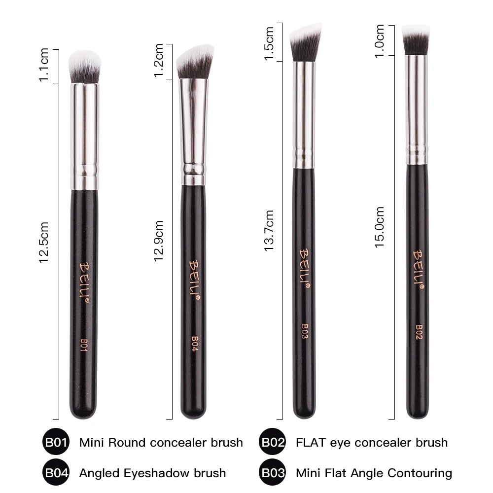Набор кистей для макияжа BEILI 4 шт./3 шт. профессиональные кисти теней детальный