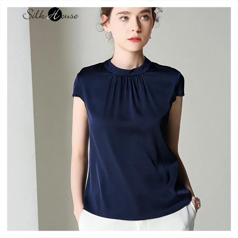 Супертяжелая шелковая футболка с короткими рукавами для женщин лето 2020 новый