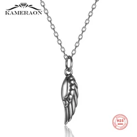 sterling silver 925 necklace feather fashion oxide silver pendant necklace exquisite gift fine jewelry for women