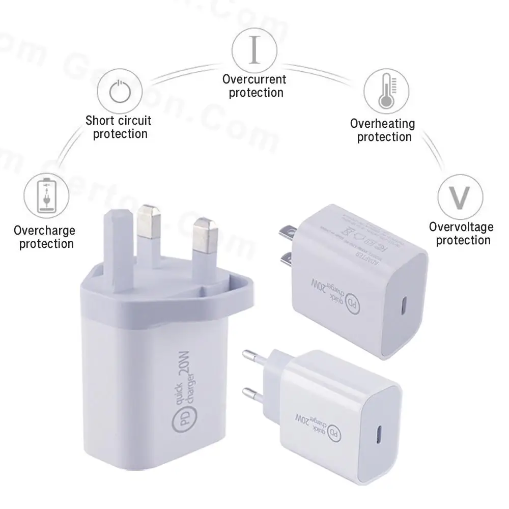 20w pd fast charger for iphone 13 12 11 eu us uk plug for iphone 13 pro max 12 11 power adapter for ipad android phones usb c free global shipping
