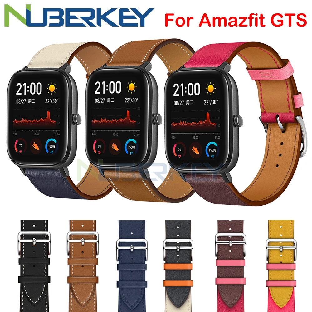Ремешок из натуральной кожи для часов Huami Amazfit GTS ремешок для часов умные аксессуары для Xiaomi Amazfit gts спортивные часы сменный ремешок