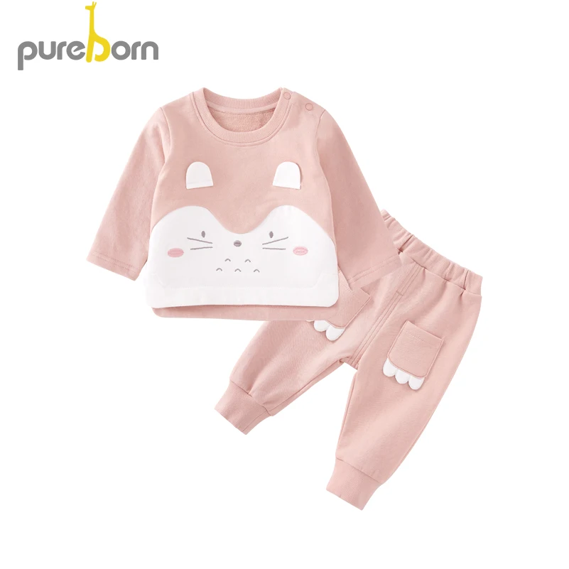 Pureborn/Одежда для маленьких девочек костюм из двух предметов повседневная