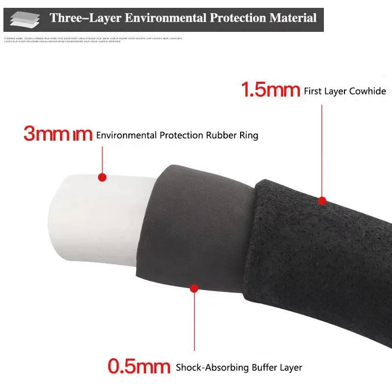 

No Smell Thin Car Genuine Leather Steering Wheel Covers for Volvo S40 S60 S80 S90 V40 V50 V60 V90 XC40 XC60 XC90 Accessories