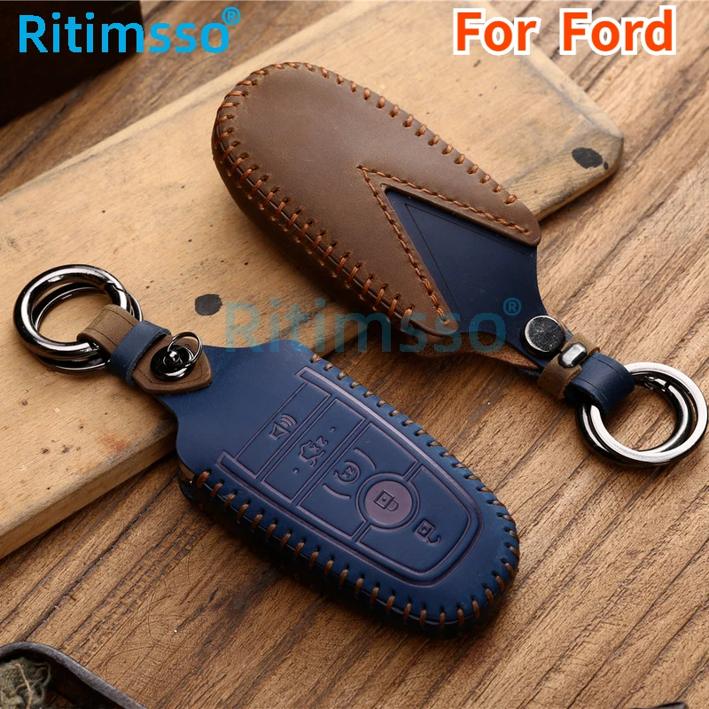 

Кожанный чехол КРЫШКА ДЛЯ Ford Fusion Mustang Explorer F-150 F-250 F-350 2017 2018 дистанционный ключ чехол Fob чехол-накладка мягкий чехол-держатель