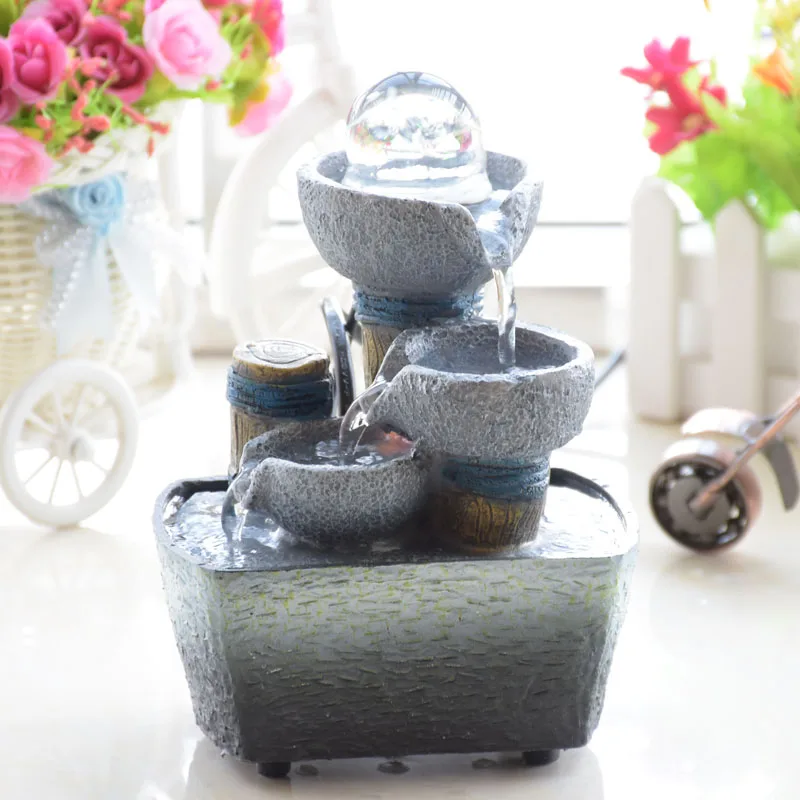 Фэн шуй круглая фонтанная вода украшение для сада простое офиса рабочего стола