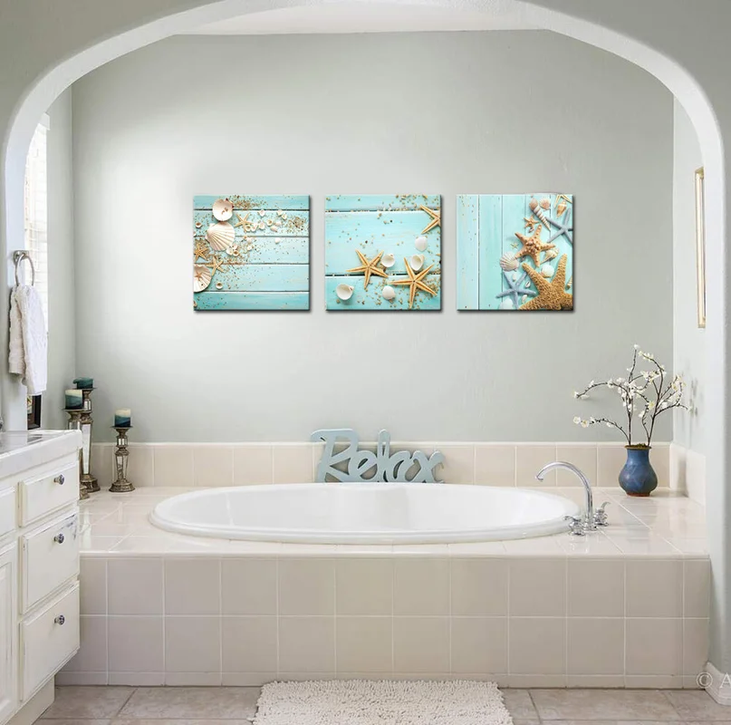 

3 Panels Canvas Wall Art Painting Starfish and Shells Print Home Decor Poster Modern Living Room Decoration Pictures