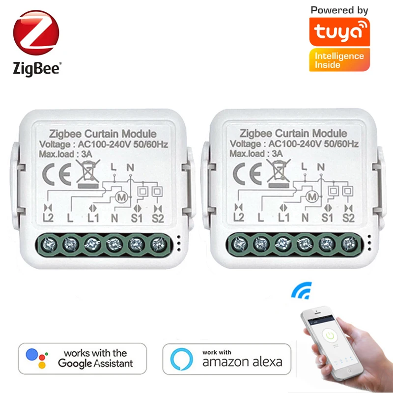 

Tuya Zigbee Smart Life WiFi Blind Curtain Switch Module For Rolling Shutter Google Home Alexa Voice Control App Timer DIY Switch