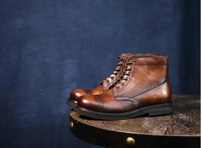 Модные мужские ботильоны из воловьей кожи на шнуровке 2 цвета модельные туфли