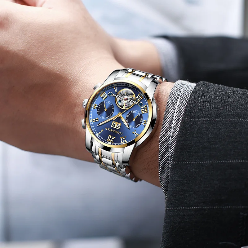 

Men's luxury brand business watches, military waterproof mechanical watch,Outdoor sports stainless steel band Luminous watch