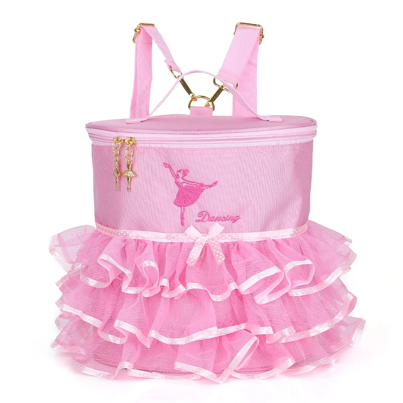 

Girls Ballet Dance Bag Embroidered Backpack Lace Ruffled Students Shoulder Backpacks Children Gymnastics Bags