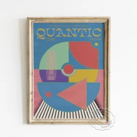 quantic live gig publicity poster abstract geometry pattern design canvas painting apartment mid century modern wall art decor