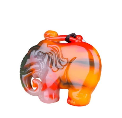 Ожерелье с подвеской в виде слона из нефрита натурального цвета ювелирные