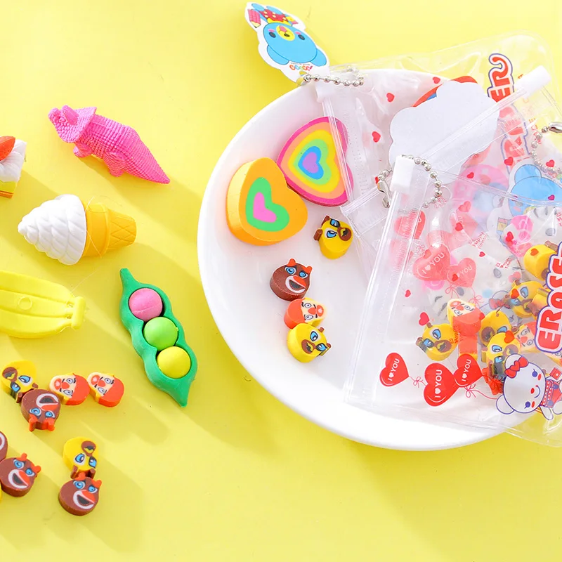 1 упаковка мультяшный Канцелярский ластик съемная комбинация милый стиль для