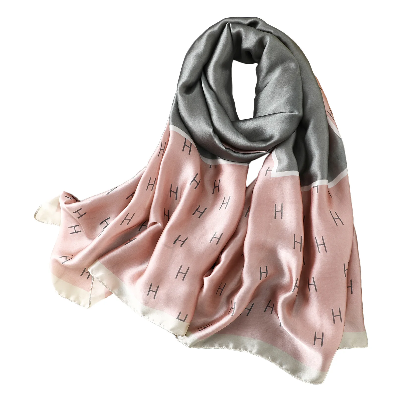 180*90 см Новый женский шелковый шарф с буквенным принтом элегантная