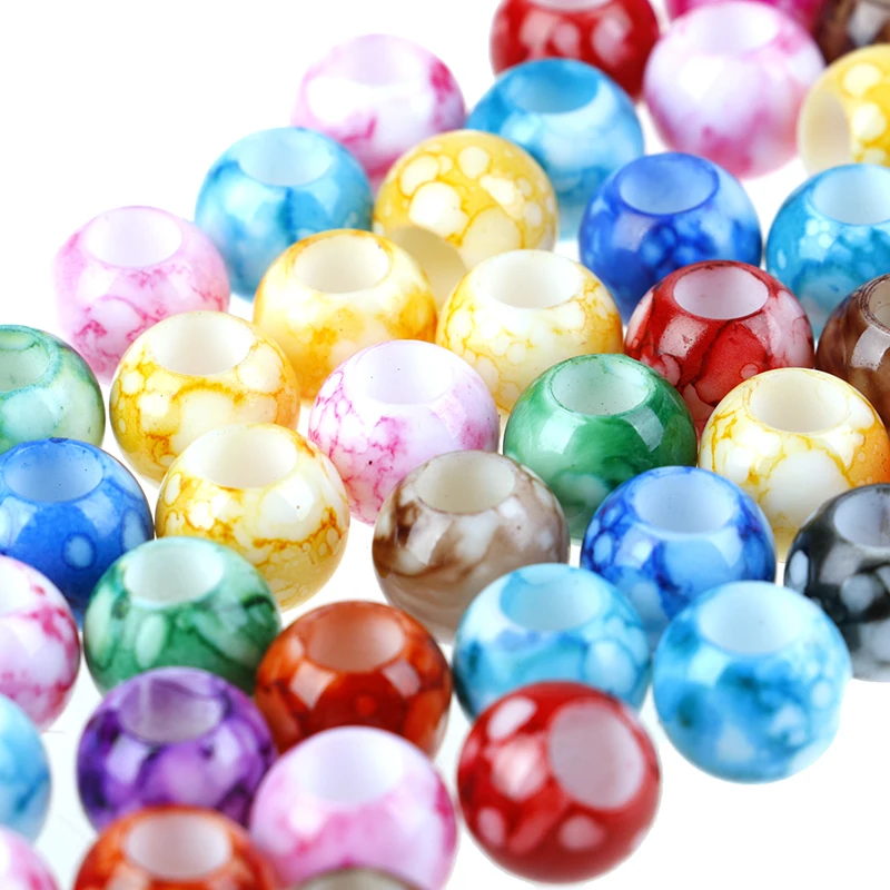 

50pc/lot Colorful Change Acrylic Round Hair Beads For Braids DIY Dreadlock Beads Hair Jewelry For Braids Accessories