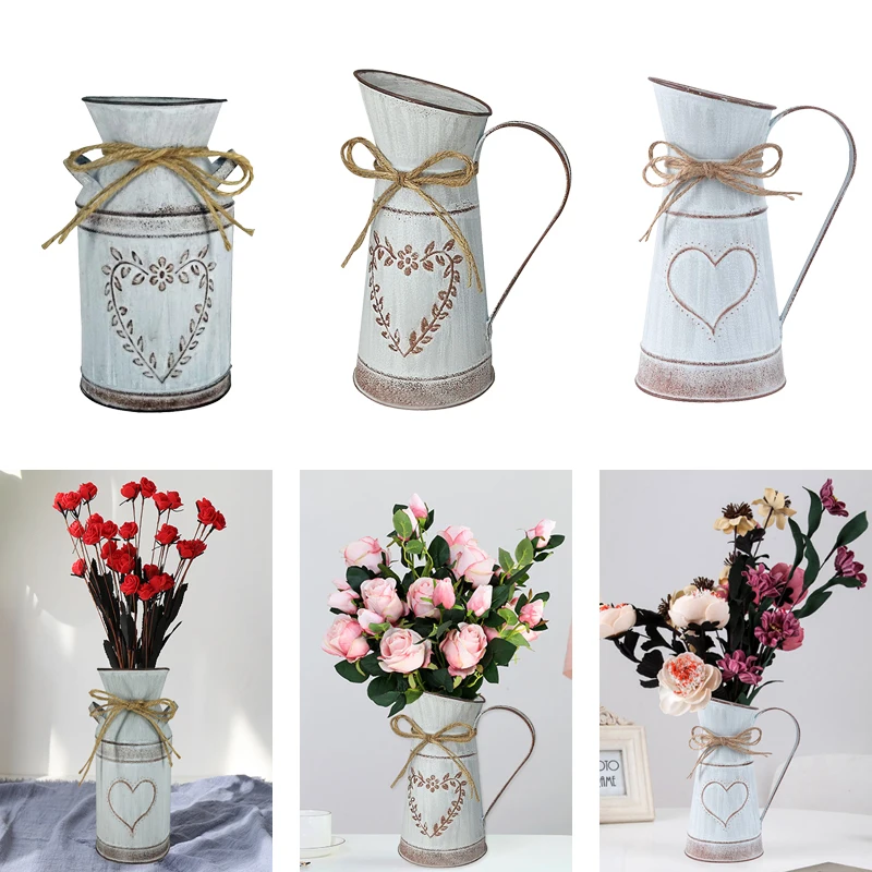 Металлическая ваза для цветов садовый горшок полива чайник Свадебный держатель