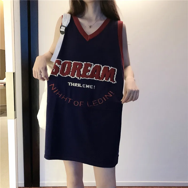 

2021 sleeveless T-shirt female spring and summer wide oversize vest summer wear loose basketball clothing women's fashion shirt
