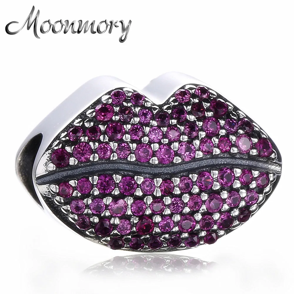 Moonmory 100% 925 пробы серебряные бусины Love Kiss для изготовления ювелирных изделий с