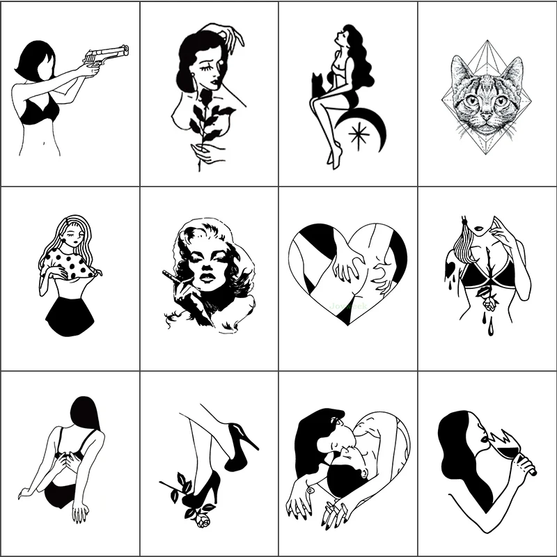 12 шт. в упаковке Водонепроницаемый временные наклейки для временных татуировок