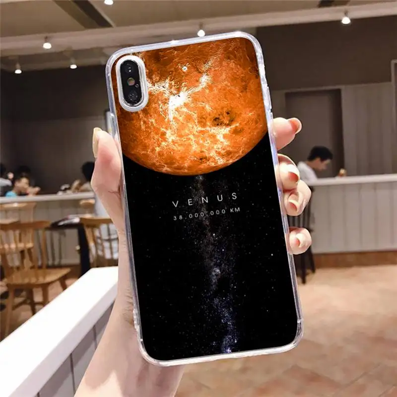 

Space Solar System Planets Earth Mars Phone Case Transparent soft For iphone 5 5s 5c se 6 6s 7 8 11 12 plus mini x xs xr pro max
