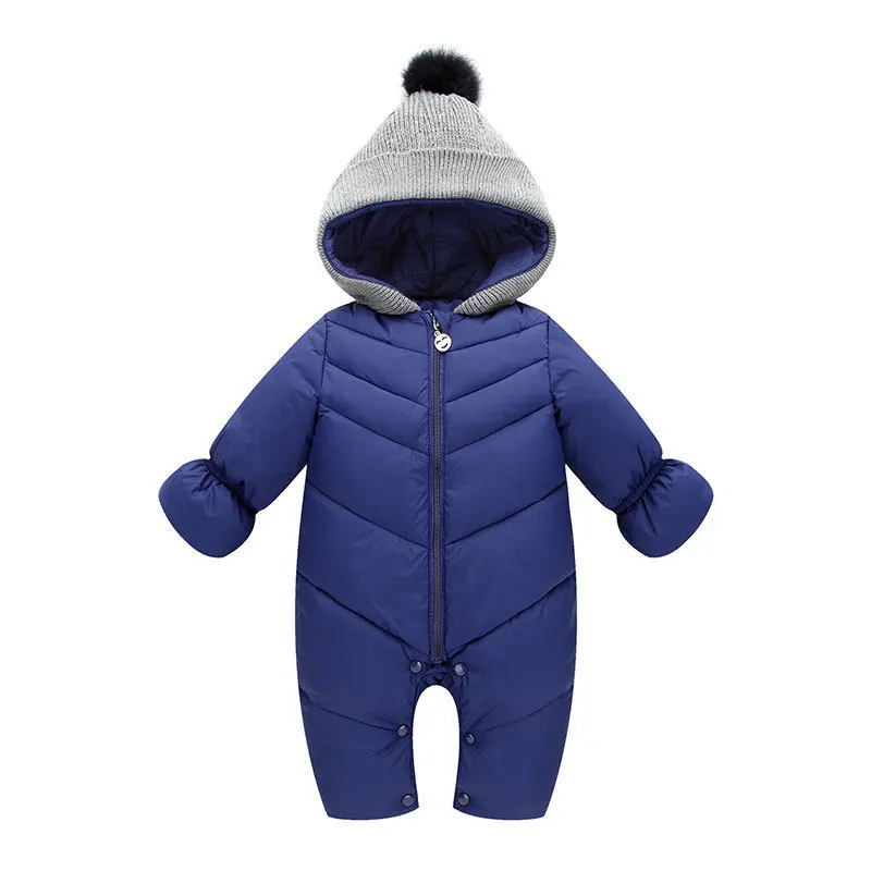 Модная одежда для новорожденных из 100% хлопка Детский комбинезон зимний пальто
