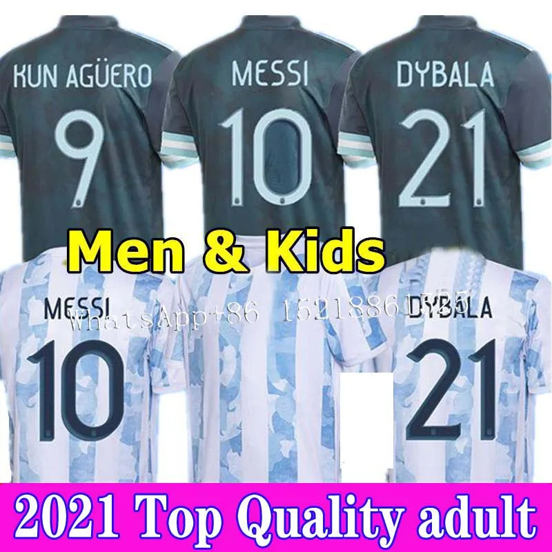 

New 2021 Argentina Jersey National Team home away football shirt 20 21 MESSI DYBALA AGUERO LO CELSO MARTINEZ adult Men shirt