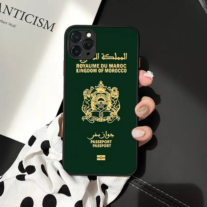 

Morocco Flag Passport pattern Phone Case matte transparent For iphone 7 8 11 12 plus mini x xs xr pro max cover