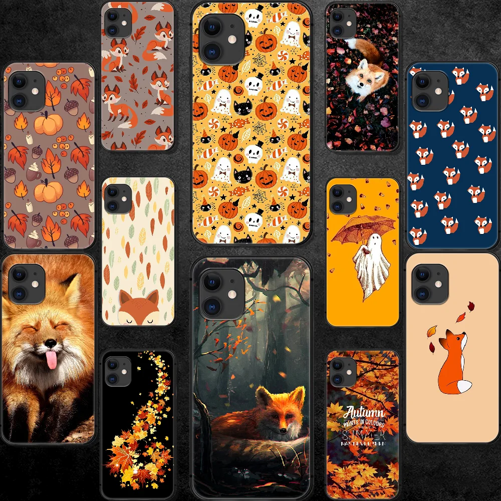 Осенние листья осень лиса милый мультяшный чехол для телефона Iphone 5 5S SE 2020 6 6S 7 8