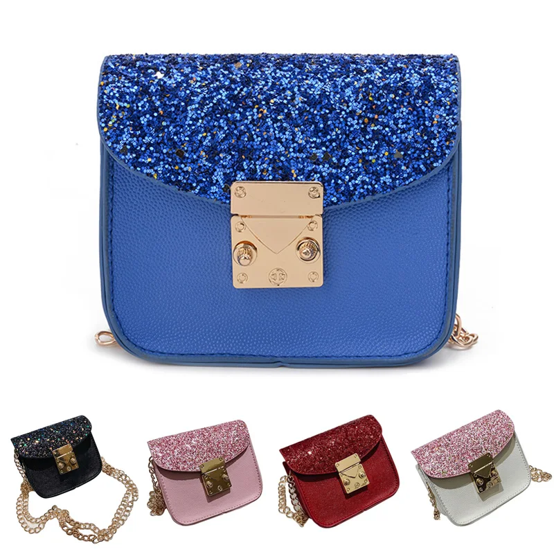 Детская сумка через плечо с блестками милая принцессы из искусственной кожи на