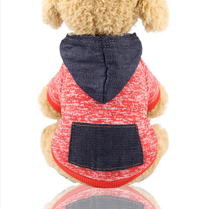 Red Hoodie Теплая одежда для собак, пальто для собак, куртка для маленьких собак, одежда для чихуахуа, однотонные толстовки, осенние наряды для щенков, одежда для собак 40 - Цвет: Red Hoodie