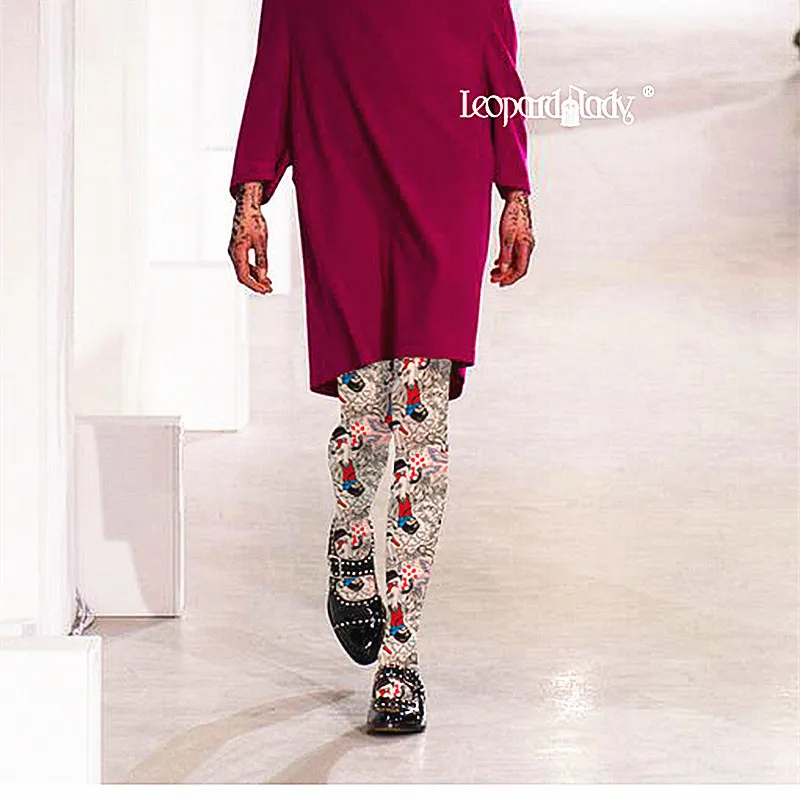 

Spring Autumn and Winter Tights Women Pantyhose Fashion Casual Modal Cotton Stockings Ancient Doodle Comic Printing
