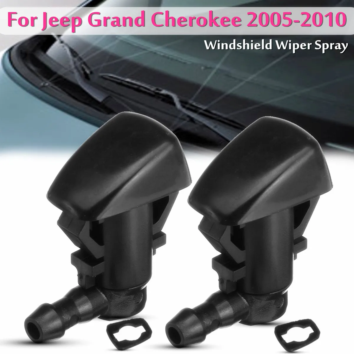 2 шт. форсунка омывателя лобового стекла для Jeep Grand Cherokee 2005 2010 55372143 AB|washer nozzle|windshield