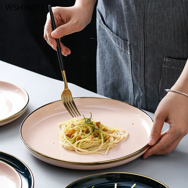 Прямая продажа новая тарелка с Красной сеткой ins роскошная для западного стейка