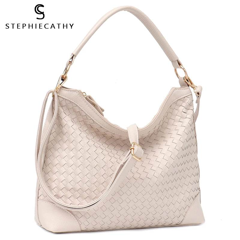 Модная Роскошная плетеная Дамская Сумочка Хобо из искусственной кожи SC