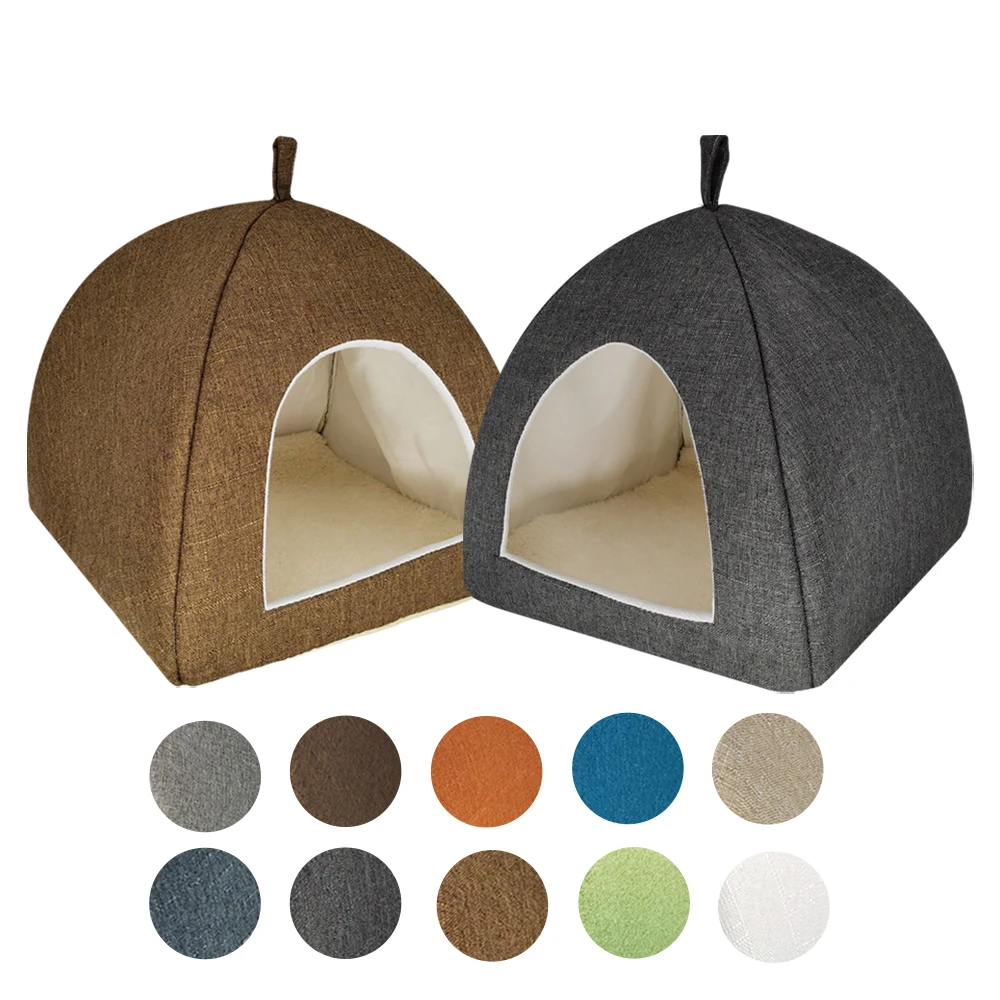 

Cat Indoor House Warm Kennel Pet Cat Cave Nest Rabbit Nest Removable Mat Cozy Sleeping Bed Kitty Tent