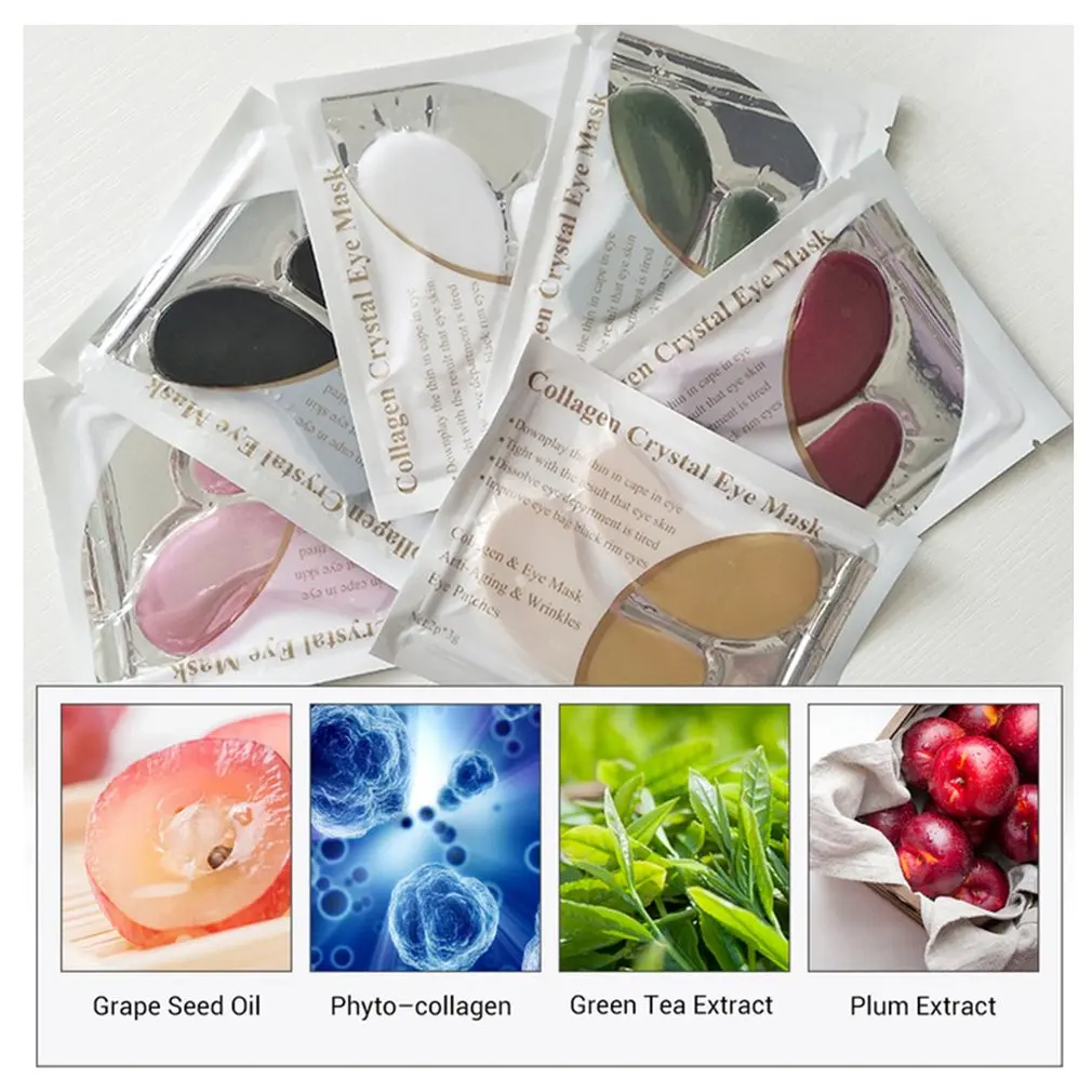 1 пара коллагеновая Белковая маска для глаз патчи удаление темный круг против