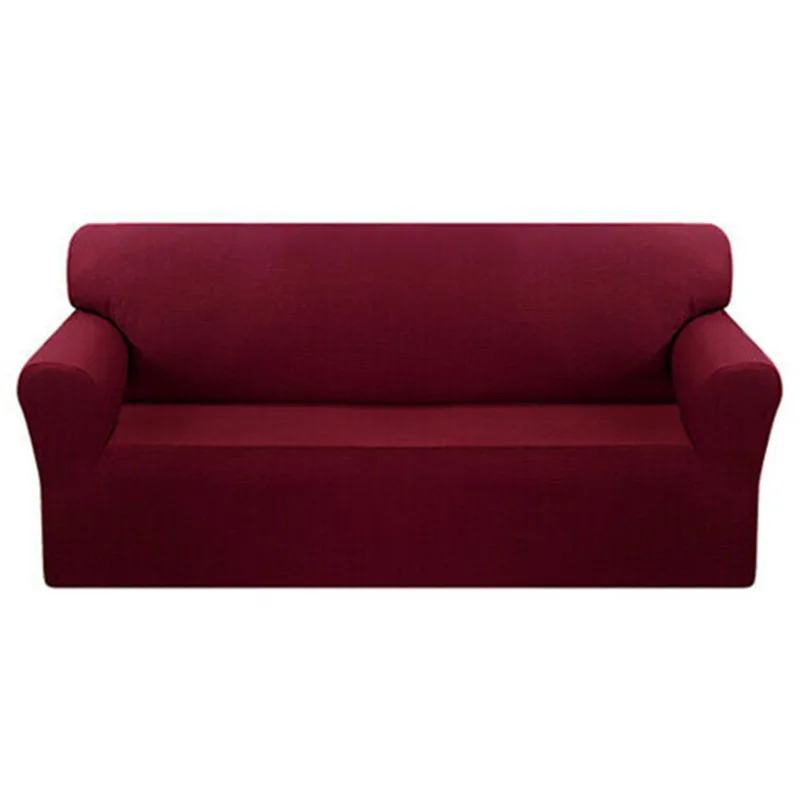 Эластичный однотонный чехол для дивана тянущийся плотный полноразмерный в