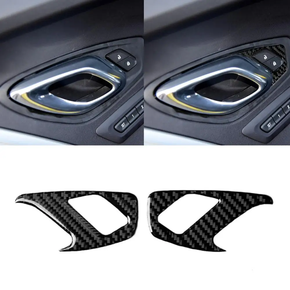 

2Pcs/Set Car Inner Door Lock Button Panel Stickers Decor for Chevrolet Camaro Car Accessories