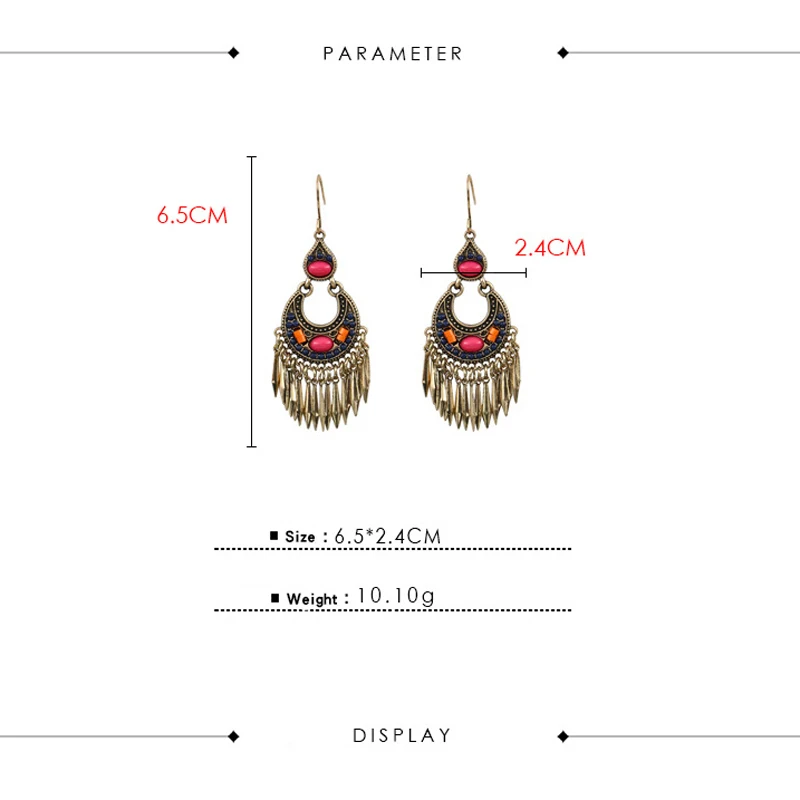 Богемные винтажные этнические длинные висячие серьги с синими бусинами золотые